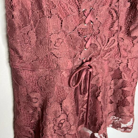 Express One Eleven Mauve Lace Corset Camisole Tank Top Size Small - Picture 3 of 5